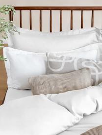 Pościel z organicznej satyny bawełnianej z lamówką Premium, Biały, 135 x 200 cm + 1 poduszka 80 x 80 cm