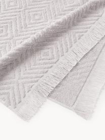 Handdoek Jacqui met hoog-laag patroon, in verschillende formaten, Lichtgrijs, XS gastendoekjes, B 30 x L 30 cm, 2 stuks