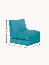 Chauffeuse convertible de jardin Pop Up, Tissu bleu pétrole, larg. 70 x prof. 90 cm