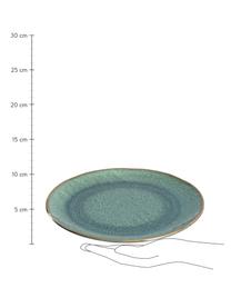 Snídaňový talíř s barevným přechodem a hrbolky Matera, 6 ks, Keramika, Zelená, Ø 23 cm, V 2 cm