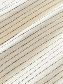 Taie d'oreiller en percale de coton à fines rayures River, Blanc cassé, anthracite, larg. 50 x long. 70 cm
