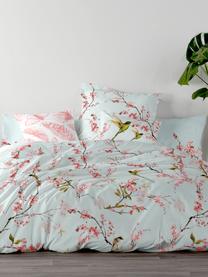 Funda nórdica Chinoiserie, Algodón
El algodón da una sensación agradable y suave en la piel, absorbe bien la humedad y es adecuado para personas alérgicas, Azul claro, rosa, verde, Cama 180/200 cm (260 x 220 cm)