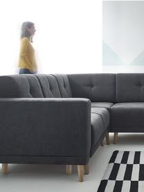 Sofa narożna z funkcją spania Luna, Tapicerka: 100% aksamit poliestrowy, Nogi: metal lakierowany, Ciemny szary, S 260 x G 260 cm