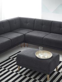 Sofa narożna z funkcją spania Luna, Tapicerka: 100% aksamit poliestrowy, Nogi: metal lakierowany, Ciemny szary, S 260 x G 260 cm