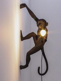 Wandlamp The Monkey met stekker, Polyresin, Zwart, 21 x 77 cm