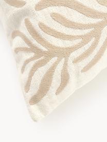 Outdoor kussenhoes Aryna met decoratie, 100% linnen, European Flax gecertificeerd, Gebroken wit, beige, B 30 x L 70 cm