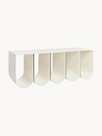 Metall-Sitzbank Curved, Stahl, pulverbeschichtet, Weiß, B 110 x H 42 cm