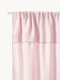 Cortinas semitransparente de lino con dobladillo Eleonara, 2 uds., 100% lino, Rosa claro, An 145 x L 260 cm