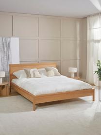 Lit en bois avec tête de lit Tammy, Bois avec placage en hêtre, Bois de chêne, larg. 160 x long. 200 cm