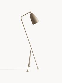 Kleine leeslamp Gräshoppa, verstelbaar, Lamp: gepoedercoat staal, Decoratie: messing, Mat olijfgroen, H 125 cm