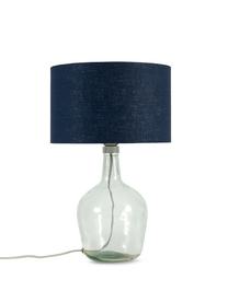 Stolová lampa z recyklovaného skla Murano, Tmavomodrá, priehľadná, sivá, Ø 32 cm x V 34 cm