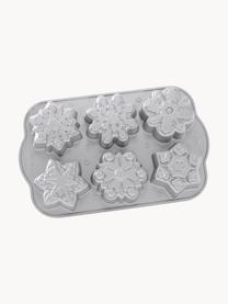 Stampo per tortine con rivestimento antiaderente Snowflakes, Alluminio fuso, rivestimento antiaderente, Argentato con finitura metallica, Larg. 31 x Prof. 19 cm x Alt. 4 cm