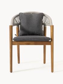 Krzesło ogrodowe z drewna akacjowego Malmö, 2 szt., Stelaż: lite drewno akacjowe olej, Antracytowy, drewno akacjowe lakierowane na jasnobrązowo, S 60 x G 58 cm