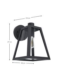 Nástenná lampa do exteriéru so skleneným tienidlom Mirandola, Čierna, Š 18 x V 27 cm