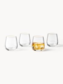 Verres à eau soufflés bouche avec bord doré Ellery, 4 pièces, Verre, Transparent avec bordure dorée, Ø 9 x haut. 10 cm, 370 ml