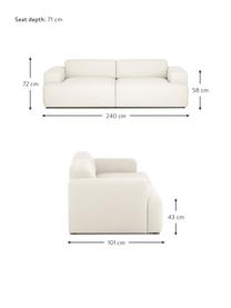 Sofa Melva (3-Sitzer) in Beige, Bezug: Polyester Der hochwertige, Gestell: Massives Kiefernholz, Spa, Webstoff Beige, B 240 x T 101 cm