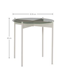 Table d'appoint ronde blanche en verre Beam, Blanc, Ø 45 x haut. 42 cm