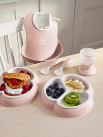 Kindergeschirr Bliss mit Lätzchen, 8er-Set, Kunststoff, Hellrosa, Weiss, Set mit verschiedenen Grössen