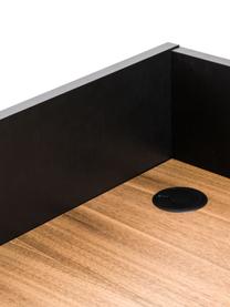 Kleiner Schreibtisch Camille mit Ablage, Beine: Metall, lackiert, Eichenholz, Schwarz, B 90 x T 60 cm