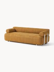 Sofa Stella (3-Sitzer), Bezug: 85 % Polyester, 15 % Baum, Gestell: Massives Fichtenholz, PEF, Webstoff Ocker, B 222 x T 100 cm