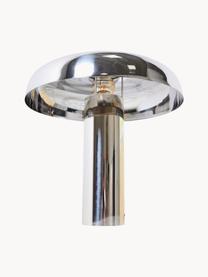 Tafellamp Mushroom, Lampenkap: staal, verchroomd, Lampvoet: verchroomd staal, Zilverkleurig, Ø 39 x H 38 cm