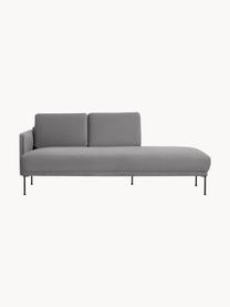 Sametový šezlong Fluente, Šedá, Š 202 cm, H 85 cm, opěradlo na levé straně