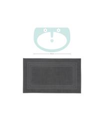 Tappeto bagno in tinta unita Gentle, 100% cotone, Grigio scuro, Larg. 50 x Lung. 80 cm