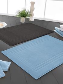 Tapis de bain unicolore Gentle, 100 % coton, Gris foncé, larg. 50 x long. 80 cm