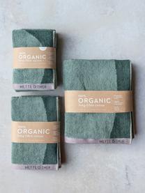 Asciugamano in cotone biologico Rock, 100% cotone biologico, Verde, verde scuro, Asciugamano, Larg. 50 x Lung. 95 cm 2 pz