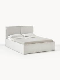 Letto imbottito con contenitore Dream, Rivestimento: poliestere (tessuto testu, Tessuto greige, Larg. 200 x Lung. 200 cm