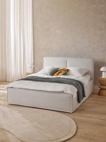 Letto imbottito con contenitore Dream, Rivestimento: poliestere (tessuto testu, Tessuto greige, Larg. 200 x Lung. 200 cm