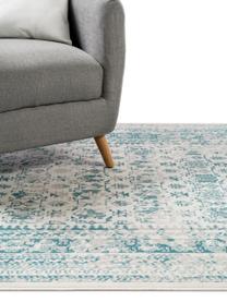 Tappeto vintage da interno-esterno Antique, 100% polipropilene, Beige, blu, Larg. 80 x Lung. 150 cm (taglia XS)