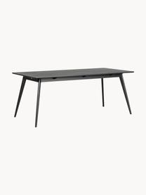 Mesa de comedor Yumi, 190 x 90 cm, Tablero: tablero de fibras de dens, Patas: madera de caucho maciza c, Madera de roble pintada en negro, An 190 x F 90 cm