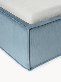 Corduroy gestoffeerd bed Dream met opbergruimte, Bekleding: corduroy (92% polyester, , Poten: berkenhout Dit product is, Corduroy blauw, B 140 x L 200 cm
