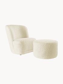 Sillón infantil de borreguillo Marbella, Funda: poliéster, Estructura: madera de pino, Borreguillo blanco crema, An 54 x F 56 cm