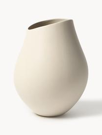 Grosse handgefertigte Vase Opium aus Steingut, H 39 cm, Steingut, Hellbeige, Ø 26 x H 39 cm