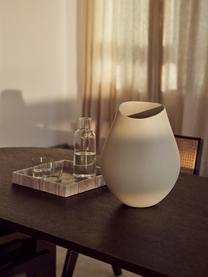 Grosse handgefertigte Vase Opium aus Steingut, H 39 cm, Steingut, Hellbeige, Ø 26 x H 39 cm