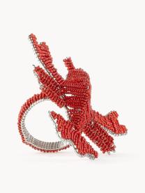 Glasperlen-Serviettenringe Lobster, 2 Stück, Glasperlen, Metall, beschichtet, Rot, B 9 x H 7 cm