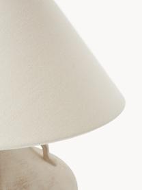 Grosse Keramik-Tischlampe Taytum, Lampenschirm: Leinen, Off White, Hellbeige, Ø 46 x H 51 cm