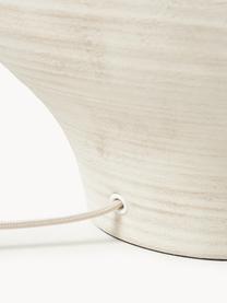 Große Keramik-Tischlampe Taytum, Lampenschirm: Leinen, Off White, Hellbeige, Ø 46 x H 51 cm