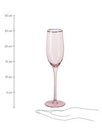 Kieliszek do szampana Chloe, 4 szt., Szkło, Brzoskwiniowy, Ø 7 x W 25 cm