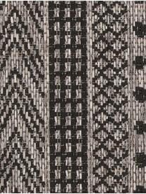 In- en outdoor loper Sidon met grafisch patroon, 100% polypropyleen, Beige, zwart, 70 x 200 cm