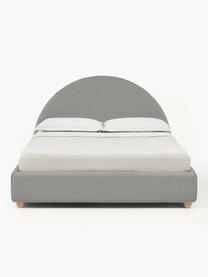 Gestoffeerd bed Ebba met opbergruimte, Bekleding: 100% polypropyleen Met 23, Frame: massief grenenhout en pla, Poten: massief grenenhout, Geweven stof grijs, B 140 x L 200 cm