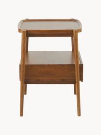 Noční stolek z dubového dřeva se zásuvkou Tony, Mořený tmavý dub, Š 49 cm, V 60 cm