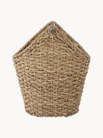 Handgemaakte opbergmand Timmi uit natuurlijke vezels, Mand: bankuan gras, Stang: hout, Bruin, B 33 x H 41 cm