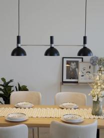 Grande suspension scandinave 3 lampes Larry, Noir,chrome, larg. 100 x haut. 24 cm