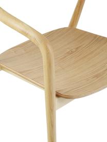 Silla con reposabrazos de madera maciza Angelina, Asiento: madera contrachapada con , Estructura: madera de fresno maciza p, Marrón, An 57 x F 57 cm