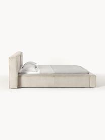 Čalouněná postel z manšestru Lennon, Světle béžová, Š 248 cm, D 243 cm (plocha k ležení 180 cm x 200 cm)