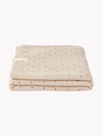 Manta artesanal Biscuit, 100% algodón, Beige claro, Cama 80 cm (135 x 200 cm)