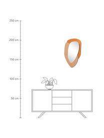 Wandspiegel Layer mit Rahmen aus farbigem Glas, Spiegelglas, Orange, Karamellbraun, Spiegelglas, 48 x 76 cm